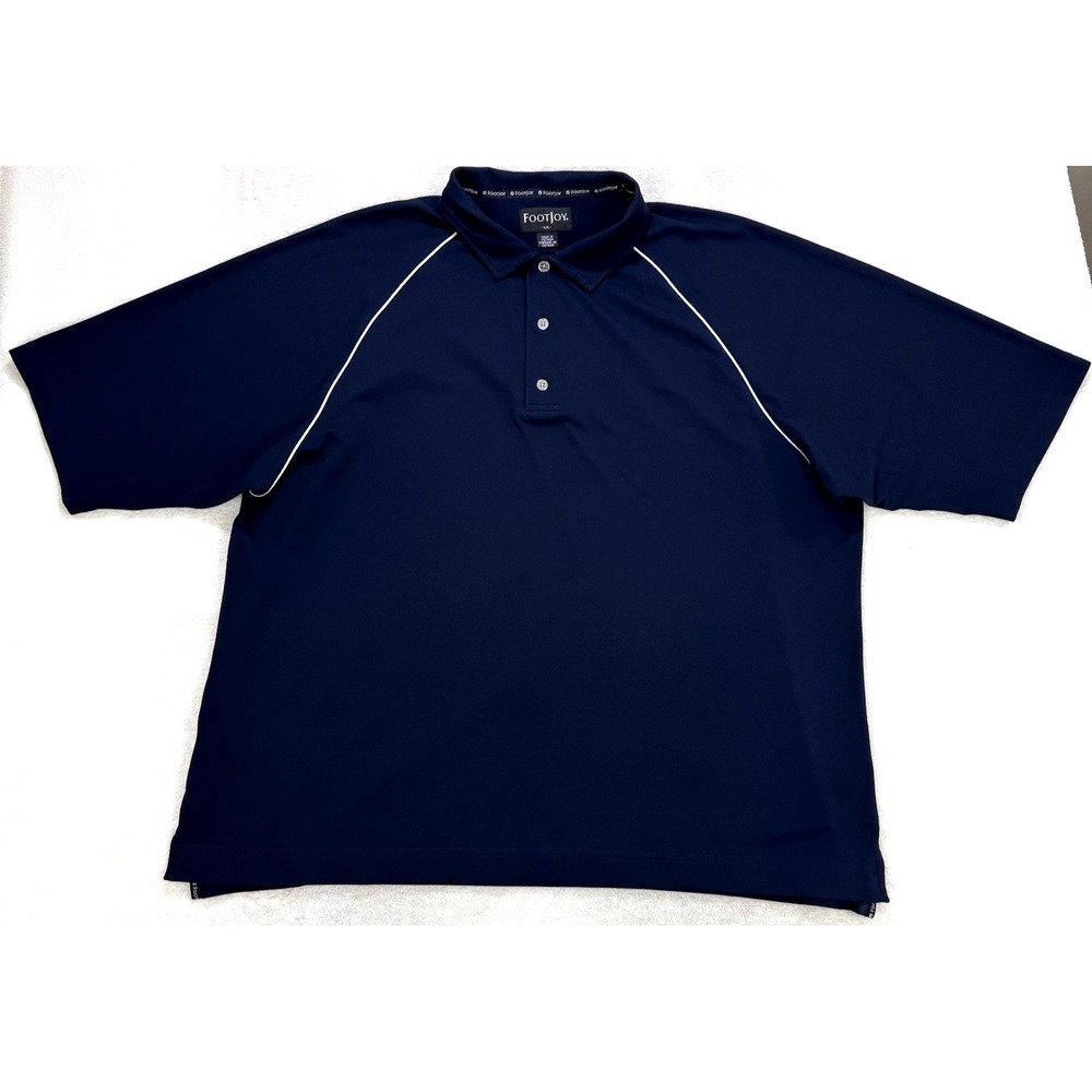 Footjoy Polo Golf Shirt Men‎ 2XL Navy Performance Short Sleeve